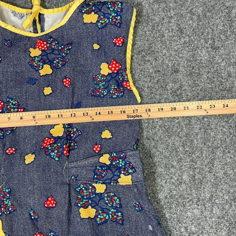 Vintage Handmade Calico Print Full Apron Novelty Sleeveless Smock Apron Vest